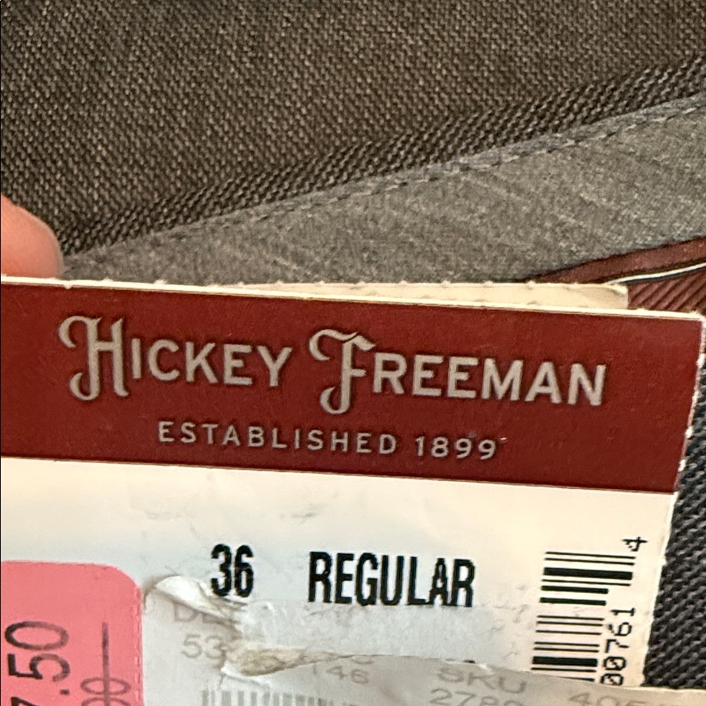 Hickey Freeman Men’s Wool Dress Pants- Grey, Size 36 Regular - Picture 4 of 9